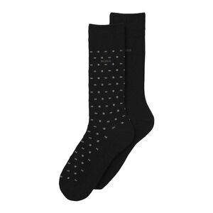 Boss Mens Mercerised Cotton Regular Socks (Pack of 2) / Black